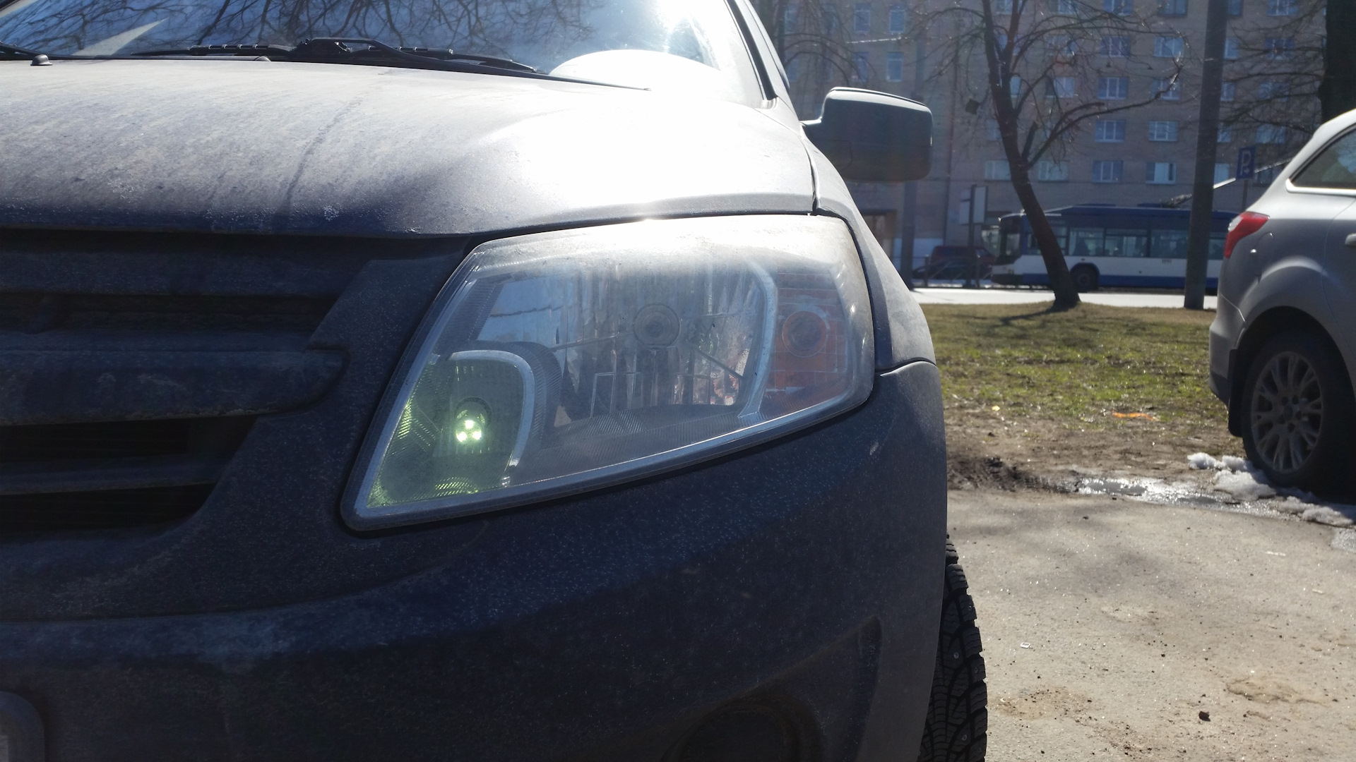 Светодиодные ДХО+габариты. Лада-Гранта. — Lada Гранта, 1,6 л, 2012 года ...