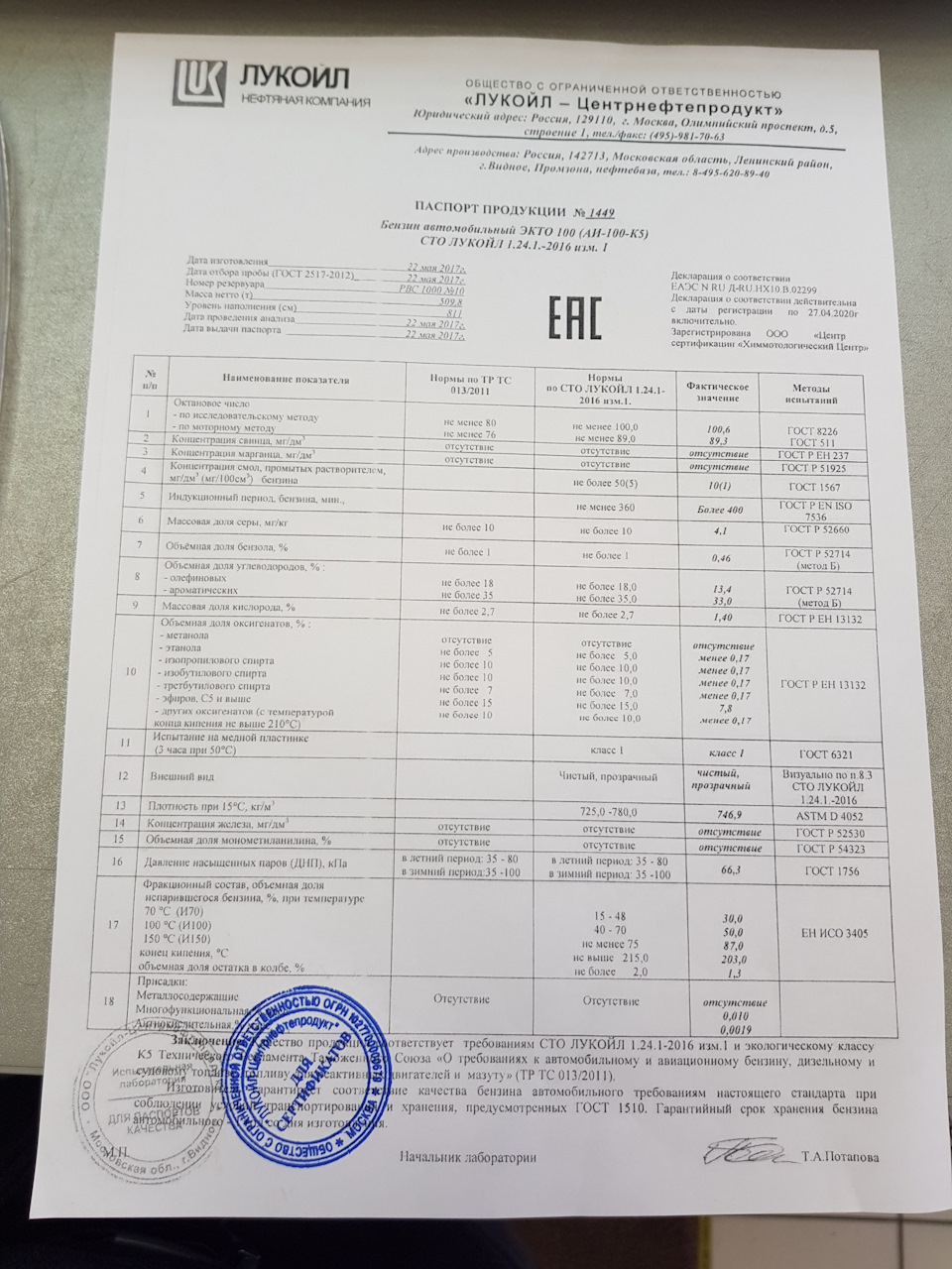 Е 100 топливо. СТО Лукойл 1.19.2-2013. Лукойл-Центрнефтепродукт печать.