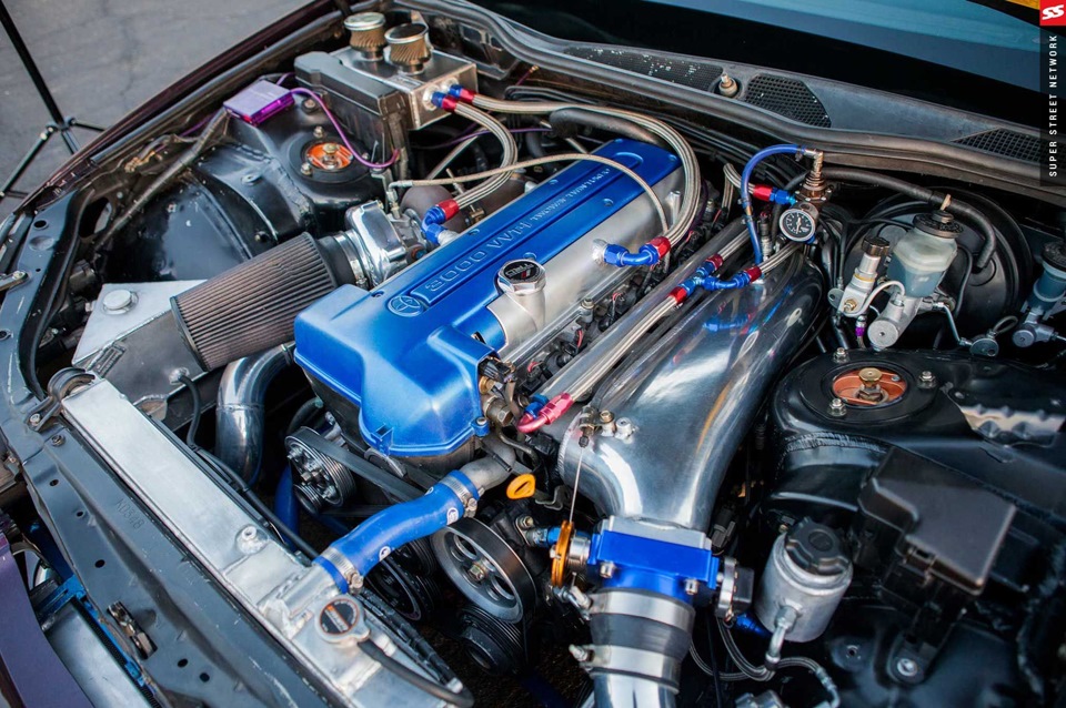 Engine: 2JZ-GE with Wiseco pistons; Eagle connecting rods; custom intake ma...