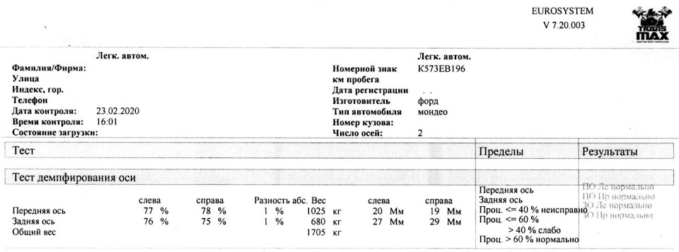 Диагностика подвески на вибростенде — Ford Mondeo IV, 2 л, 2012 года ...