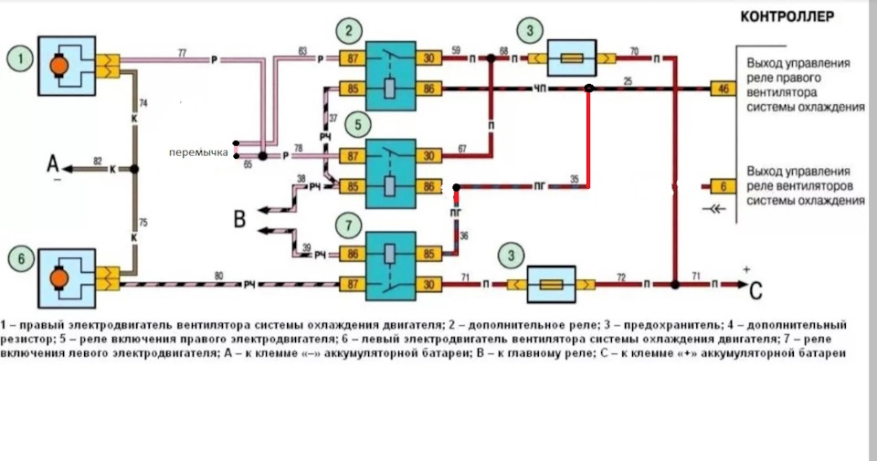 Схема электровентиляторов нива 21214