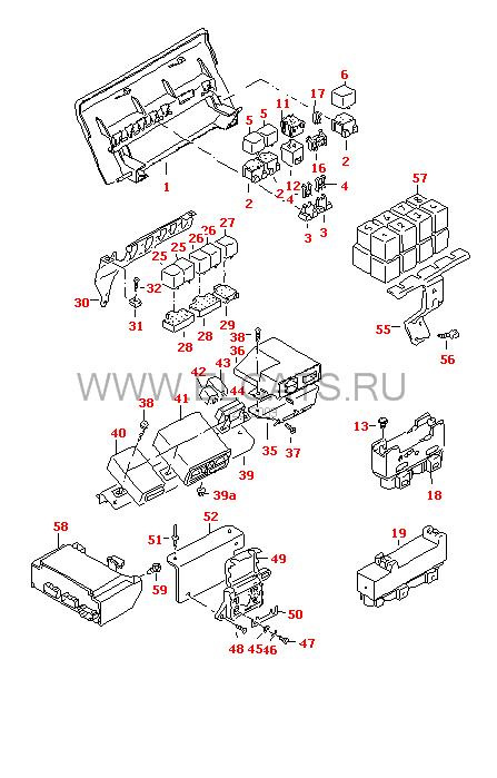 Подкапотные силовые предохранители 30А — Volkswagen Transporter T4, 2,4 ...