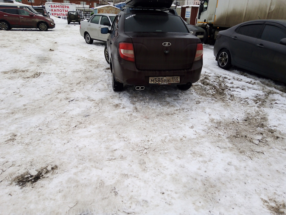 Насадка на глушитель — Lada Гранта (1G), 1,6 л, 2013 года | стайлинг ...