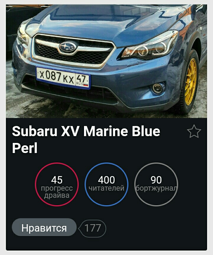 Ура! 400 подписчиков! — Subaru XV (1G), 2 л, 2012 года | наблюдение ...