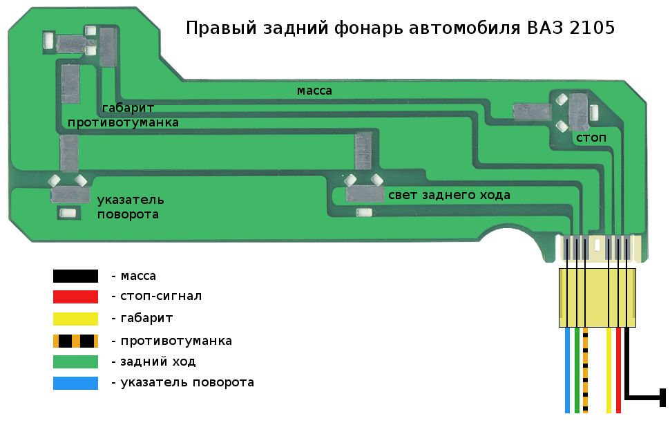 Задний ход подключения 2115