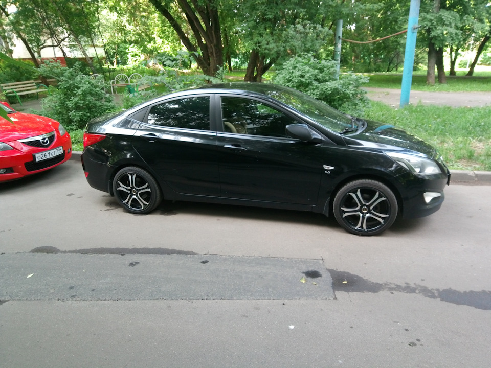 R17 на солярис — Hyundai Solaris (1G), 1,6 л, 2014 года | колёсные ...