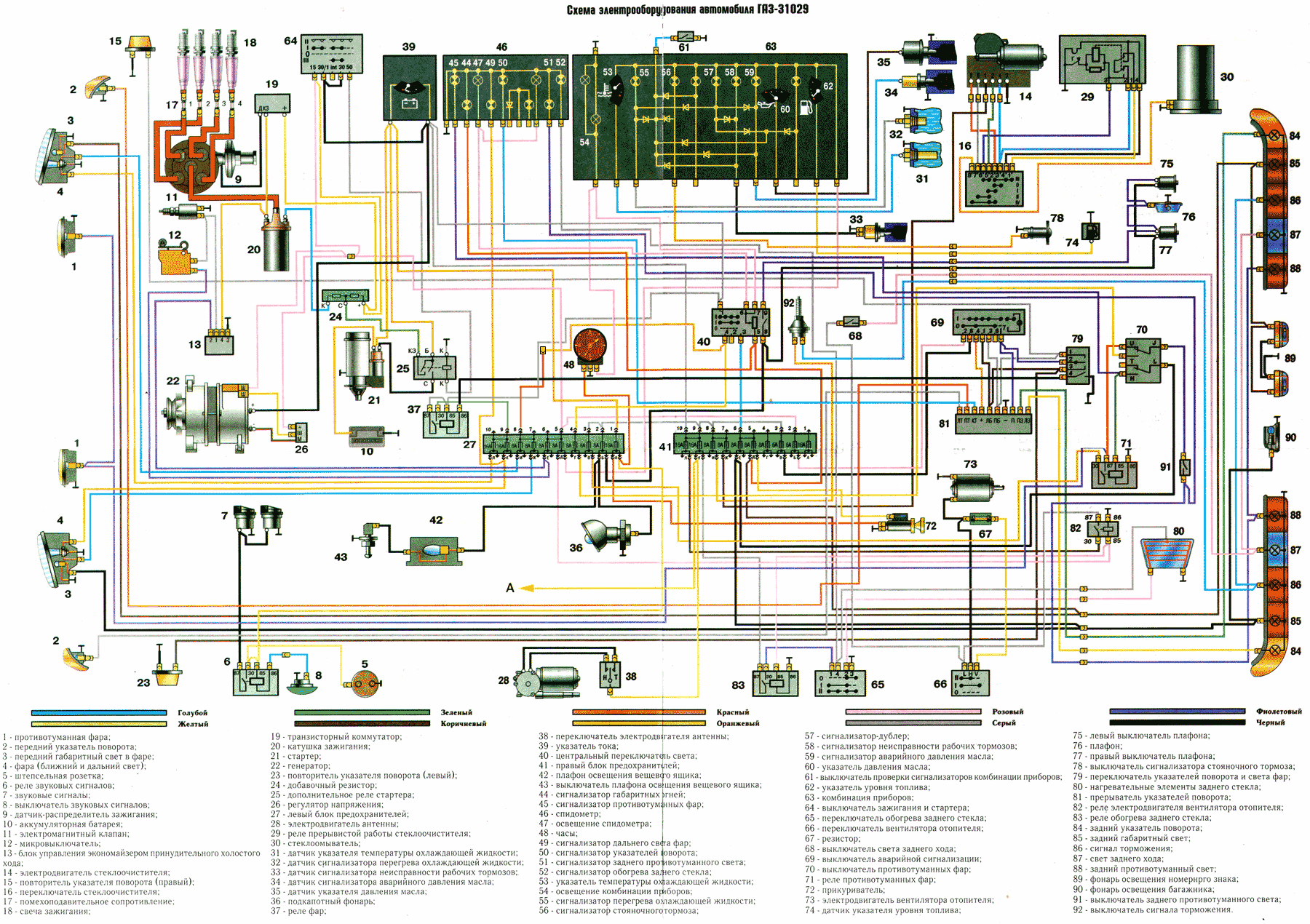 схема электрооборудования газ 31029