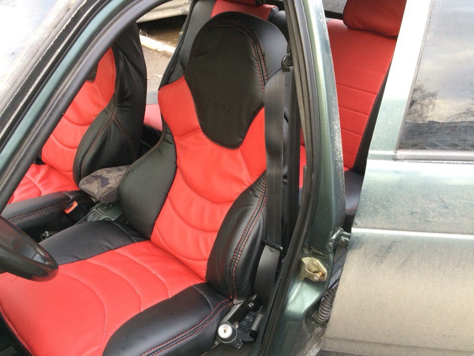 Запись35: чехлы DINAS "Recaro" + ручка ручника