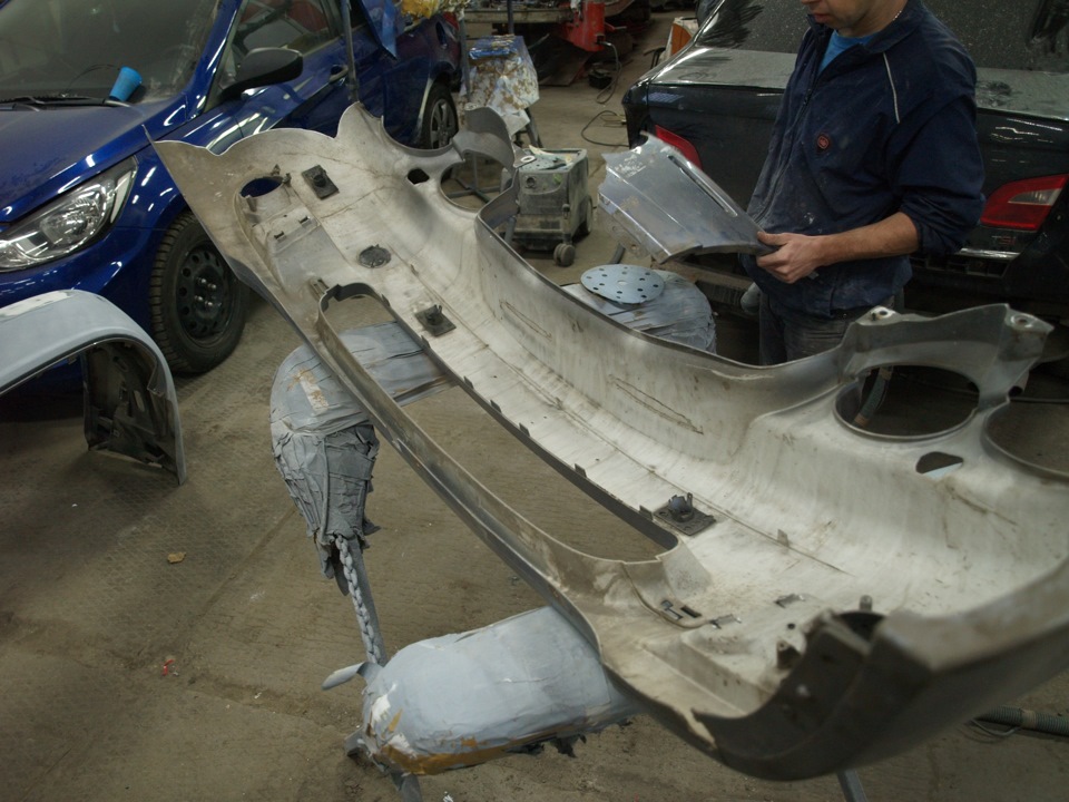 Сварка, ремонт и покраска бампера от Ягуар — DRIVE2