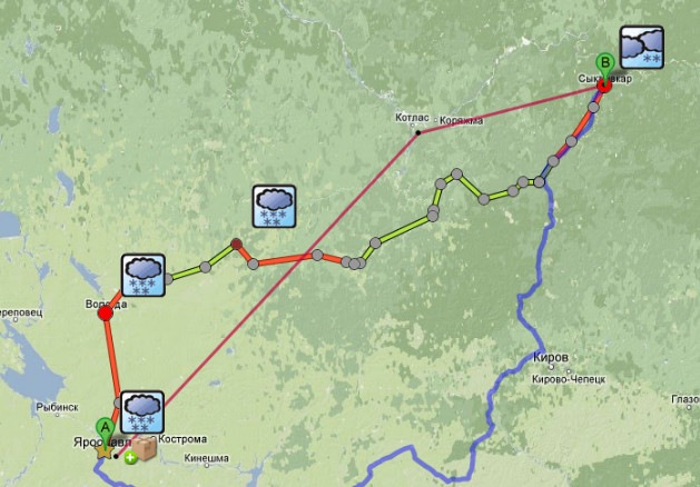 Ухта ярославль расстояние на машине карта