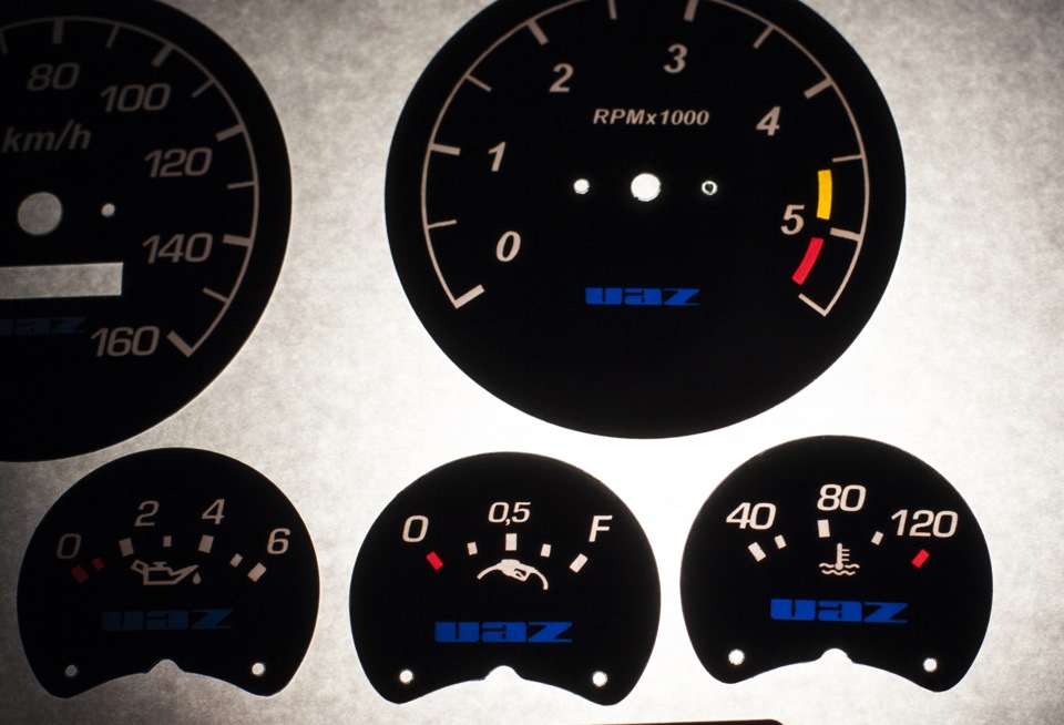 шкалы приборов уаз