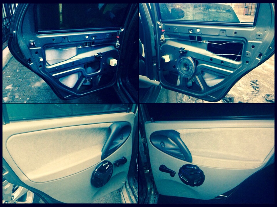 Колонки в задние двери Лады Калины. — Lada Калина хэтчбек, 1,6 л, 2009 ...