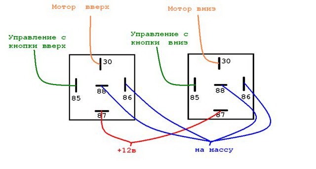 Подключение пятиконтактной кнопки Скрещиваем ЭСП - кнопки и проводка Сенатор Б + моторчики Сенатор А - Opel Rekord