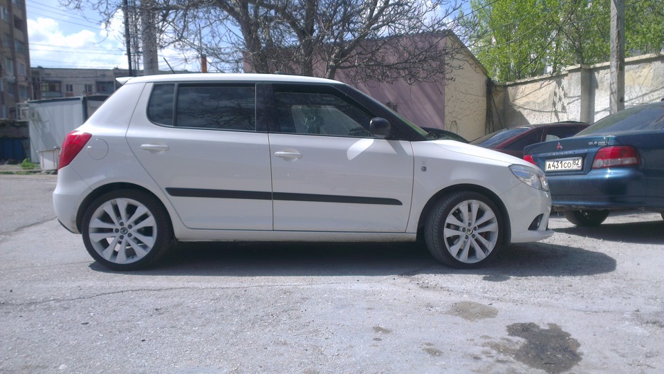 Занижение skoda fabia 2