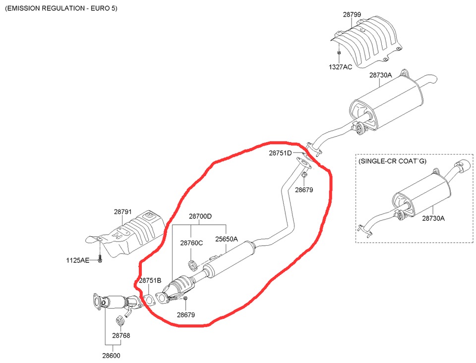 Киа сид 2008 схема выхлопной системы