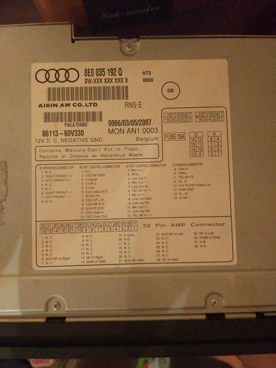 Не выключается магнитола RNS-E (Audi A4 B7) — DRIVE2