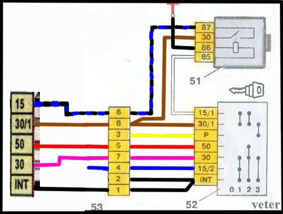 Схема подключения рулевого переключателя ваз 2107