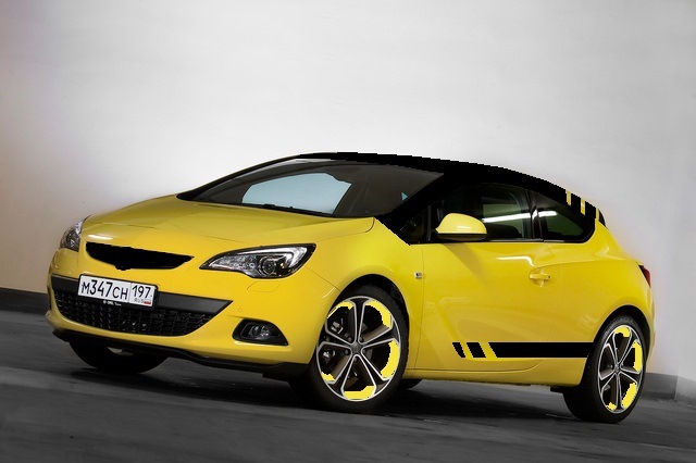 Opel Astra j GTC желтая