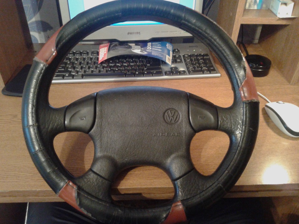 Оплетка руля со шнуровкой. — Volkswagen Golf Mk3, 1,6 л, 1996 года ...