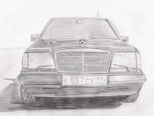 Мерседес w124 рисунок