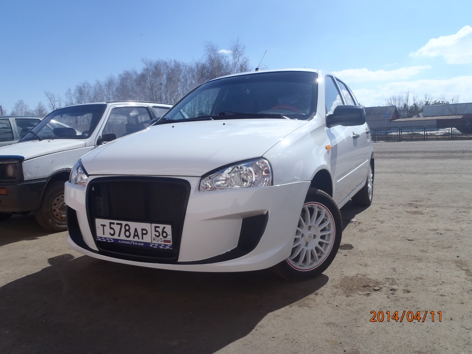 Новый передний бампер. — Lada Калина Универсал (1G), 1,6 л, 2011 года ...
