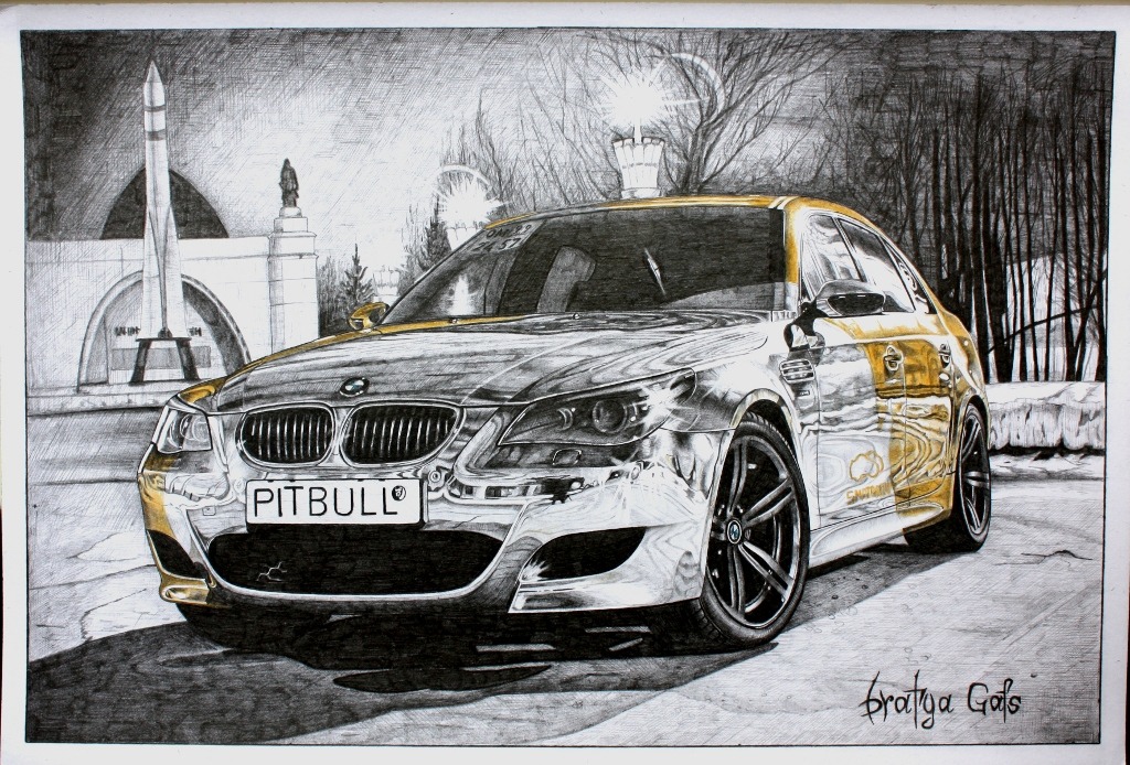 Рисунок карандашом золотой. BMW m5 Pencil. БМВ м5 карандашом. BMW m5 e60 рисовалка. БМВ рисунок.