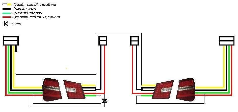 Схема подключения диодных подфарников нива