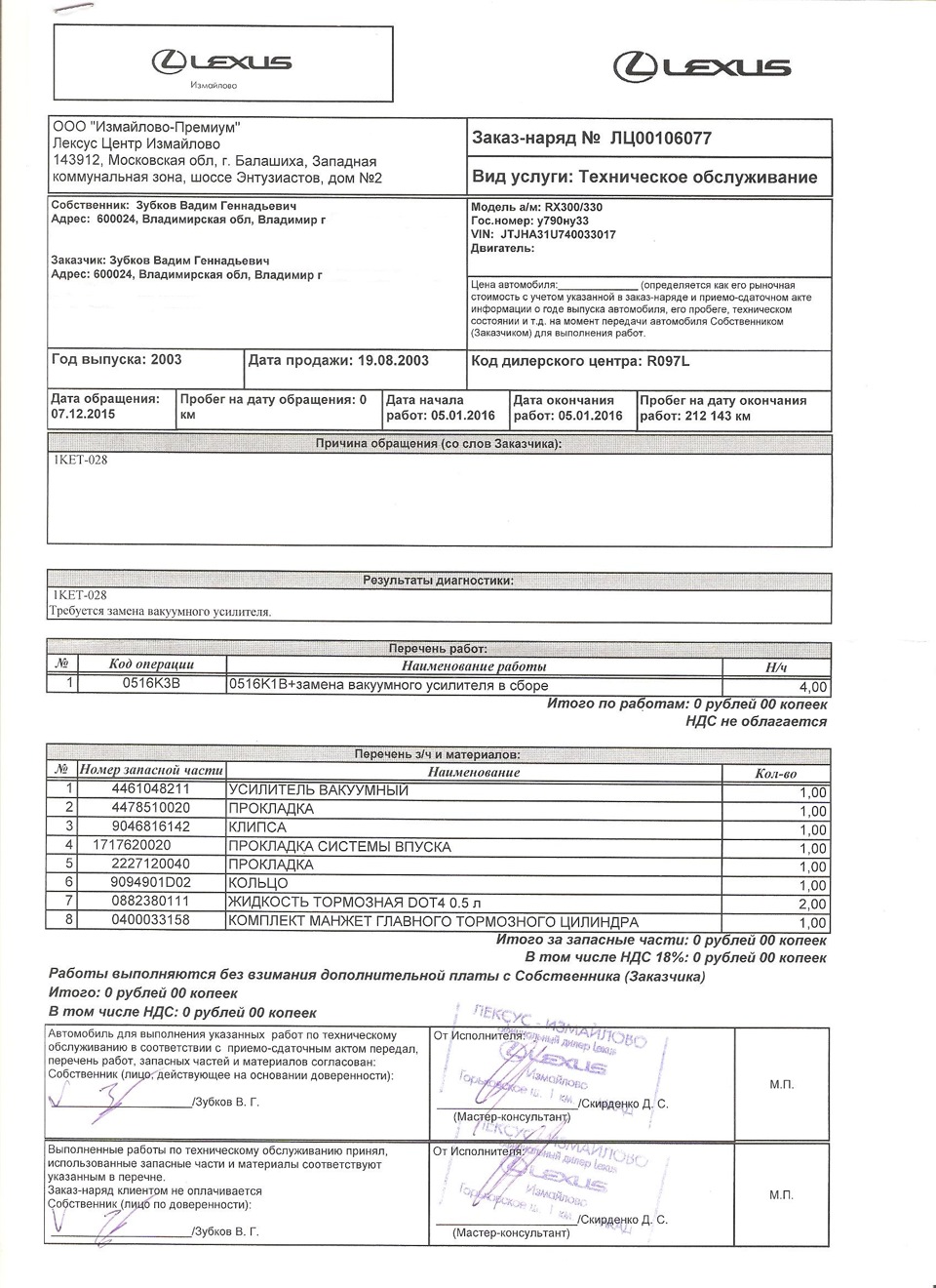 Образец наряд заказа на ремонт компьютеров