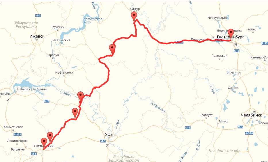 Самара бугульма расстояние. Маршрут Воткинск Пермь. От Перми до Воткинска. Пермь Ижевск Екатеринбург Уфа маршрут. Маршрут Екатеринбург Ижевск на автомобиле.