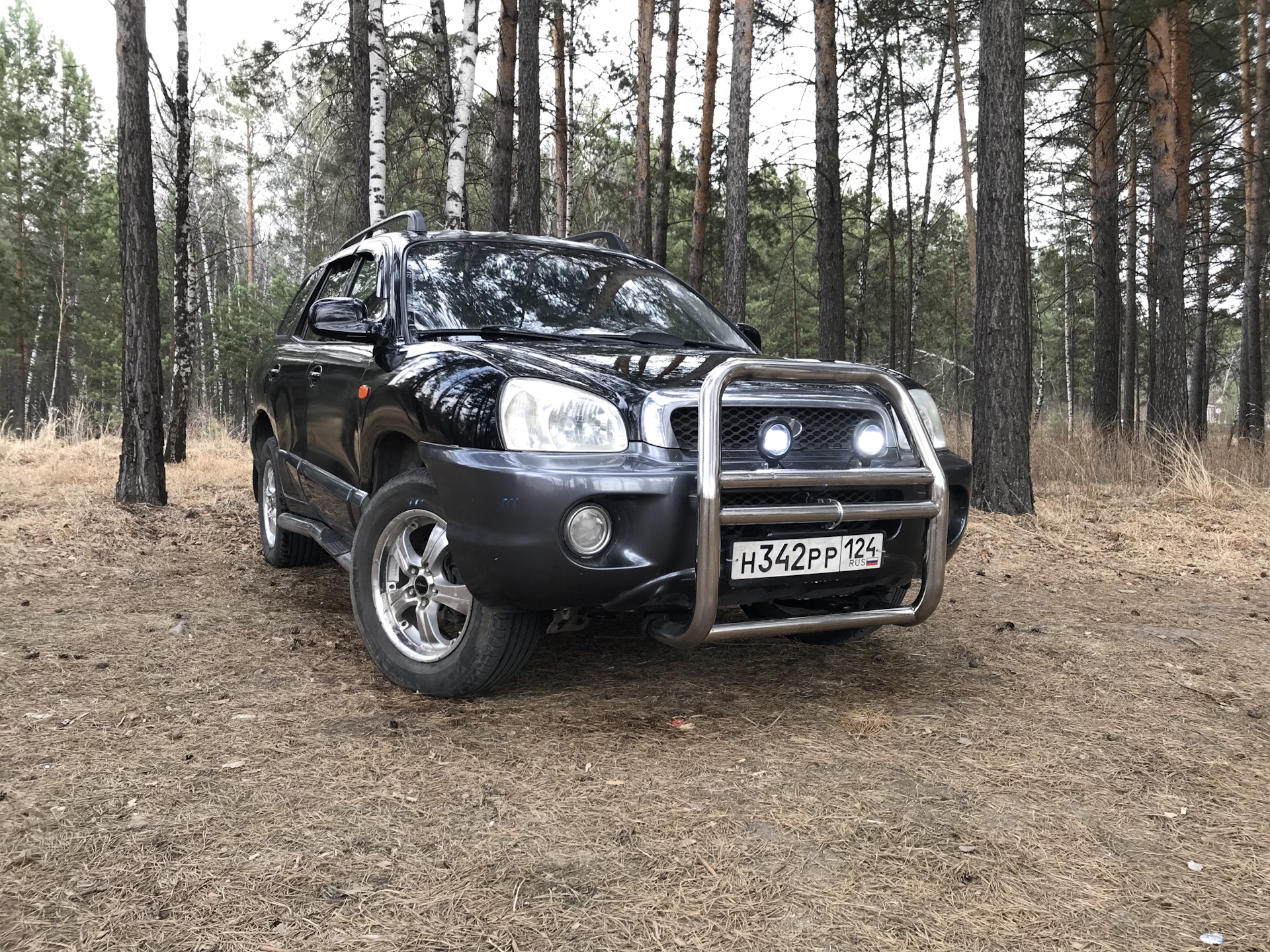 Лёгкий тюнинг. Дуга, туманки — Hyundai Santa Fe (1G), 2,4 л, 2000 года ...