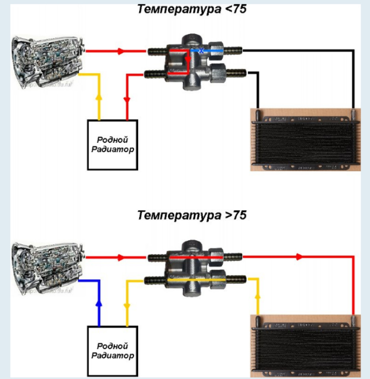 Схема термостата акпп. Схема подключения доп радиатора АКПП С термостатом. Схемы подключения дополнительного радиатора охлаждения АКПП. Схема установки дополнительного радиатора АКПП С термостатом. Схема установки термостата АКПП.