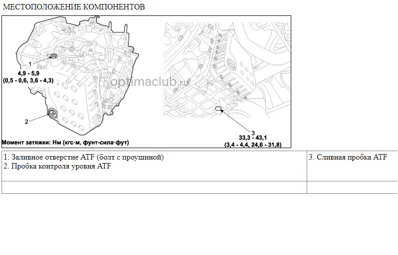 Момент затяжки сливной пробки поддона. Заливная пробка АКПП Киа Оптима 2.4. Kia Cerato 2 заливная пробка МКПП. Контрольная пробка АКПП a6mf1. Kia Optima 2013 заливная пробка АКПП.