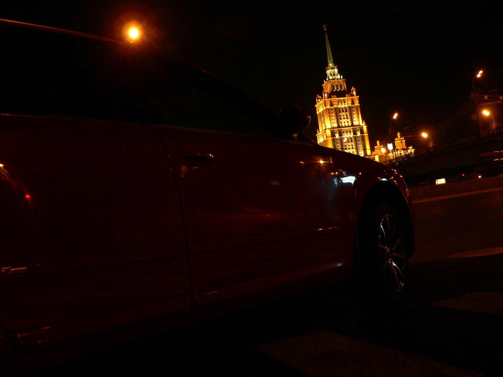 Ночная москва с машины
