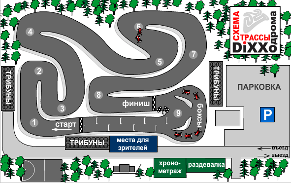 Схема трассы для моделей 1 10