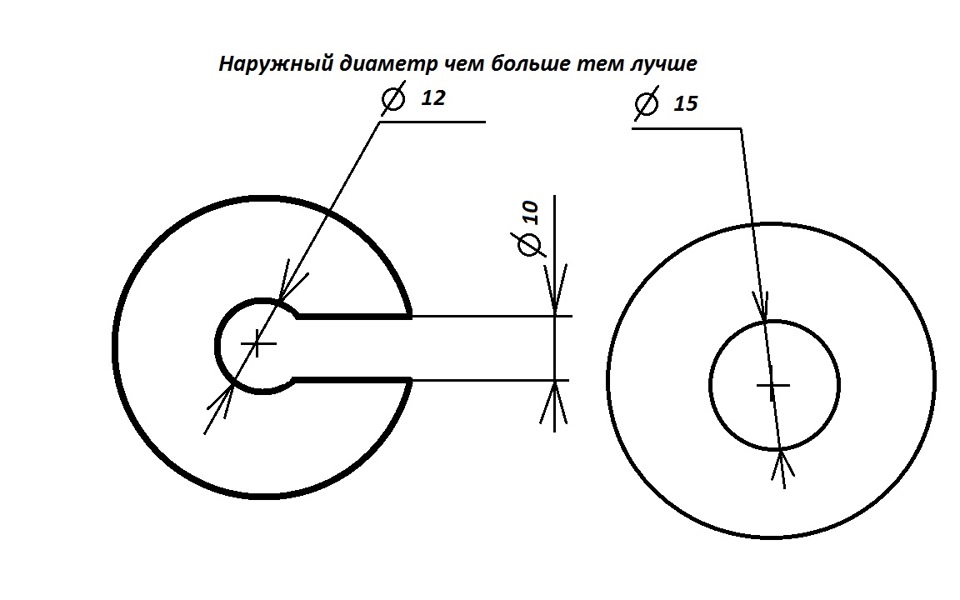 Эскиз шайбы с отверстием