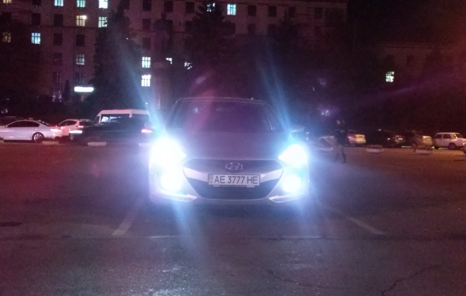 Ночные фото как светят птф с галогенками Silver Star 5000K — Hyundai ...
