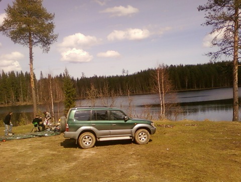 Running in a new outboard motor  And a little ears - Toyota Land Cruiser Prado 34 L 1998