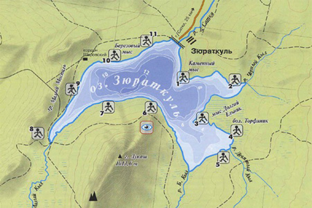 Зюраткуль схема парка