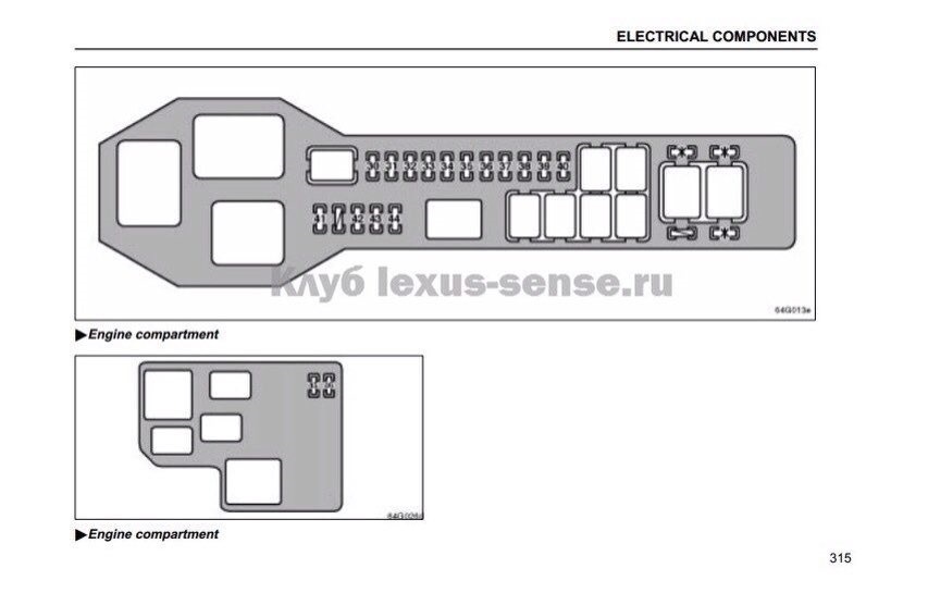 Схема предохранителей lexus gs