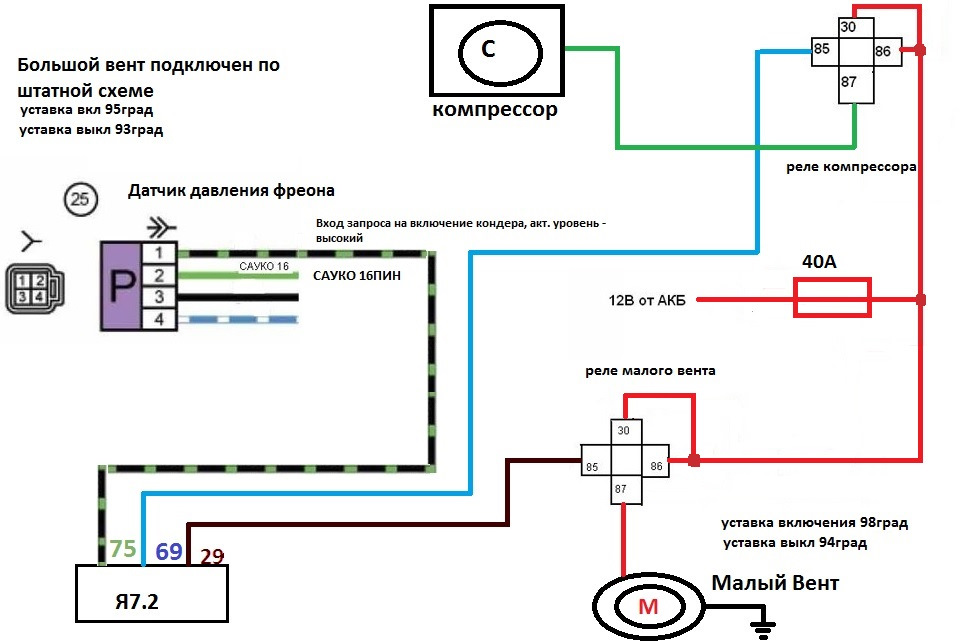 Схема кондиционера калина 2