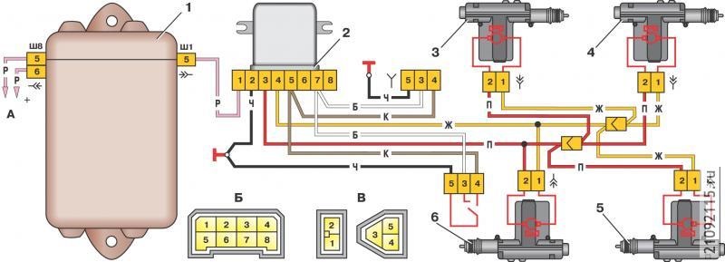 Центральный замок ваз 2112 схема подключения