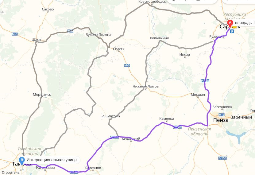 Пенза саранск. Тамбов Пенза маршрут. Маршрут от Тамбова до Саранска. Саранск Пенза карта.