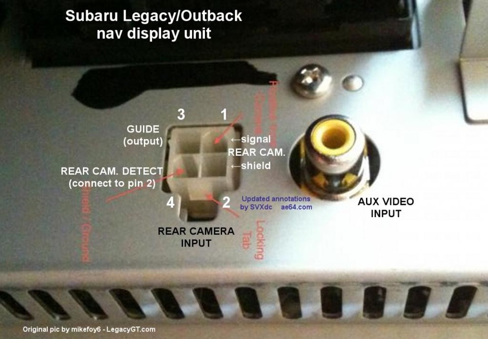 Подключение камеры заднего вида субару форестер Камера заднего хода - Subaru Outback (BP), 3 л, 2005 года аксессуары DRIVE2