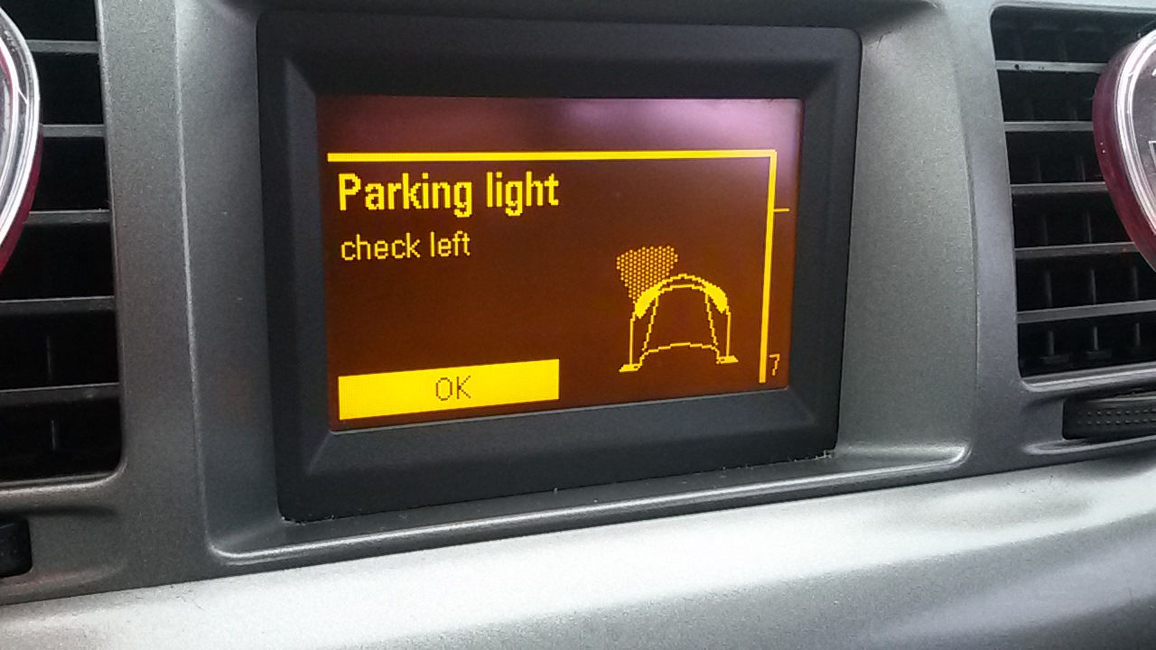 parking light опель астра h что означает