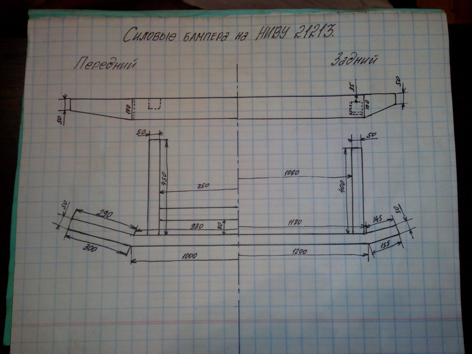 Силовой бампер на ниву своими руками чертежи