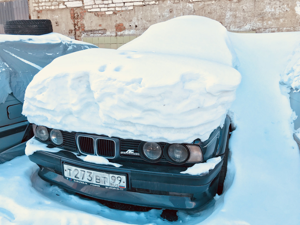 BMW e34 зима