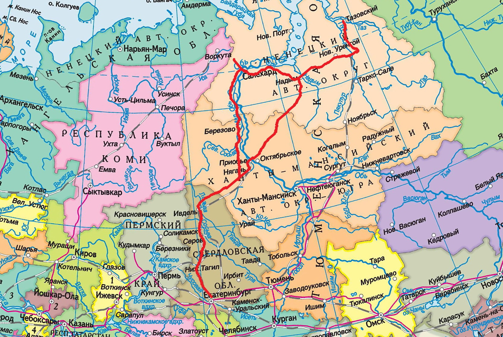Г Воркута на карте России