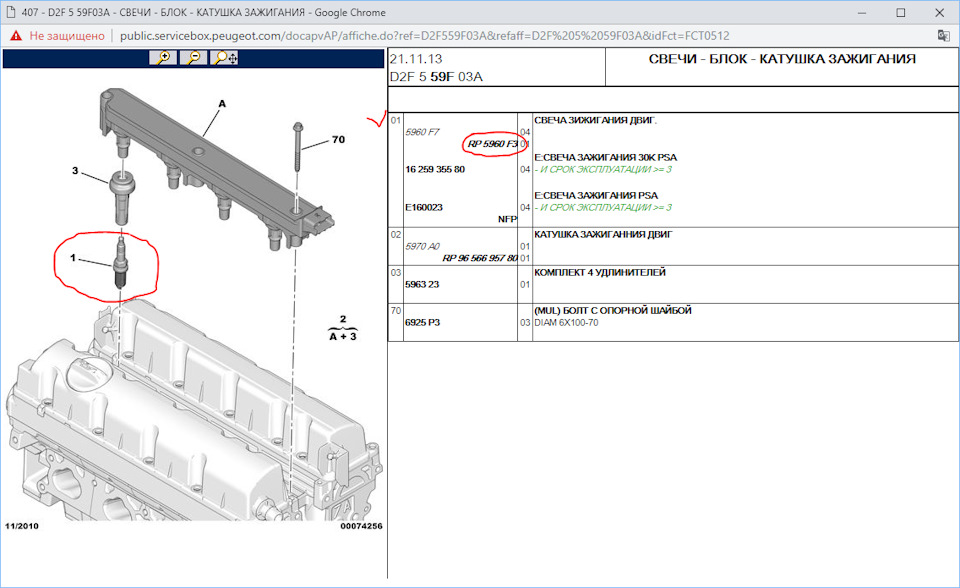 Пежо 407 какие свечи поставить