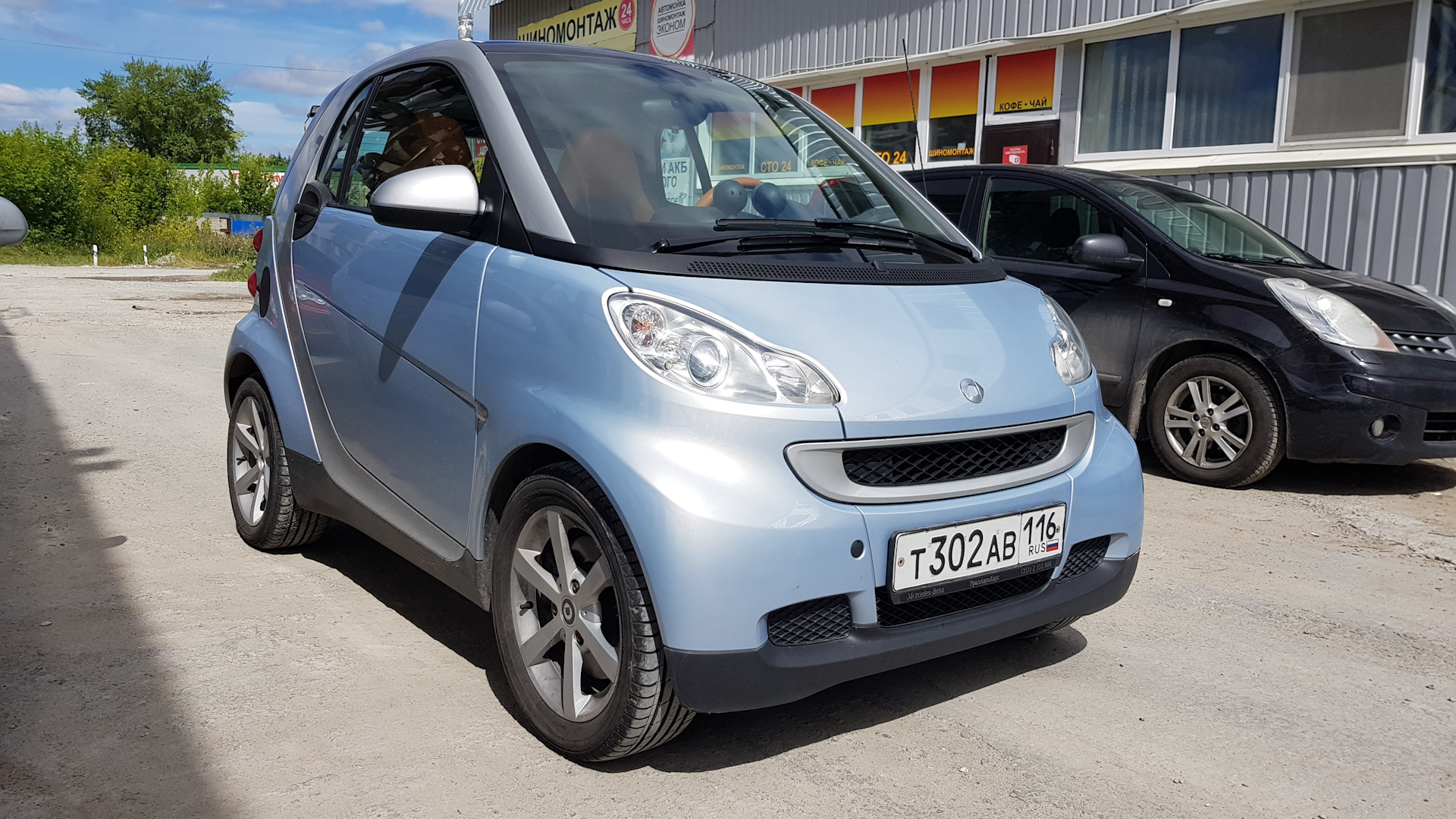 Smart fortwo (2G) 1.0 бензиновый 2008 | Серо-голубой 1.0 на DRIVE2