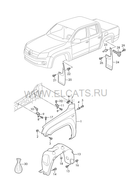 Штатные брызговики (I'll be back) — Volkswagen Amarok, 3 л., 2019 года ...